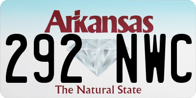 AR license plate 292NWC