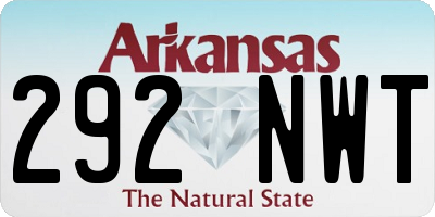 AR license plate 292NWT