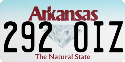 AR license plate 292OIZ