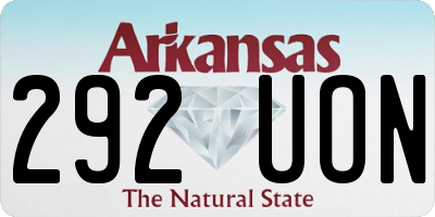 AR license plate 292UON