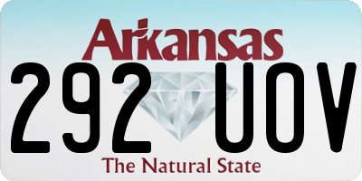 AR license plate 292UOV