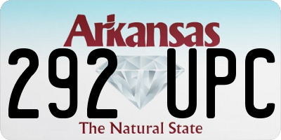AR license plate 292UPC
