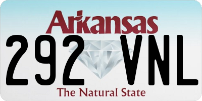 AR license plate 292VNL