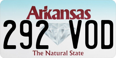 AR license plate 292VOD