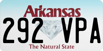 AR license plate 292VPA