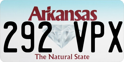 AR license plate 292VPX