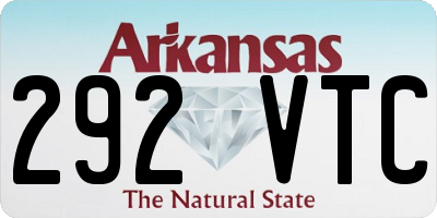 AR license plate 292VTC