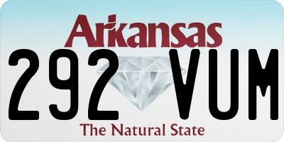 AR license plate 292VUM