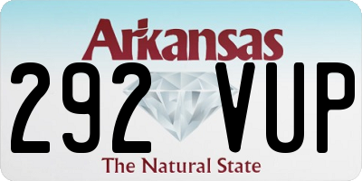 AR license plate 292VUP