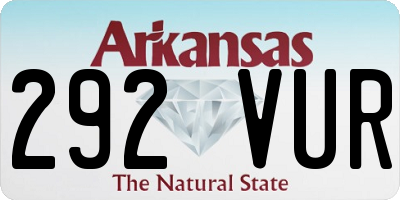 AR license plate 292VUR