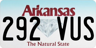 AR license plate 292VUS