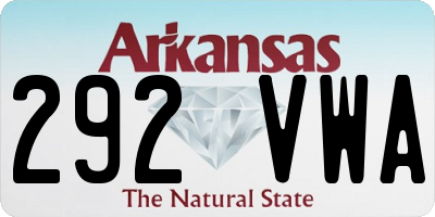 AR license plate 292VWA