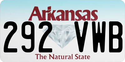 AR license plate 292VWB