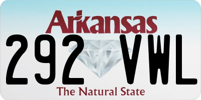 AR license plate 292VWL