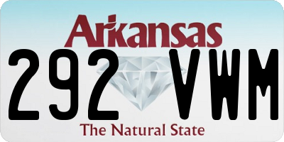 AR license plate 292VWM