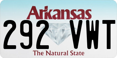 AR license plate 292VWT