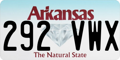 AR license plate 292VWX
