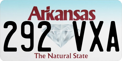 AR license plate 292VXA