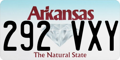 AR license plate 292VXY