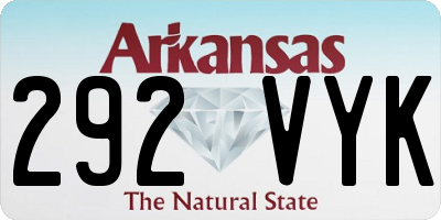 AR license plate 292VYK