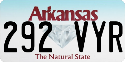 AR license plate 292VYR