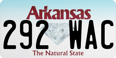 AR license plate 292WAC