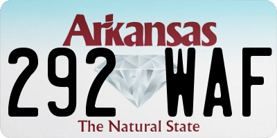 AR license plate 292WAF