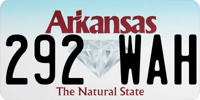 AR license plate 292WAH