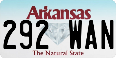 AR license plate 292WAN