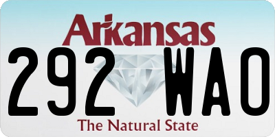 AR license plate 292WAO