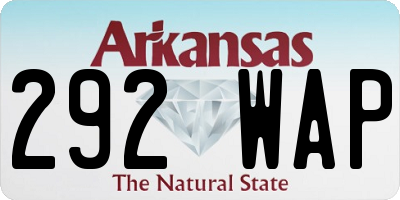 AR license plate 292WAP