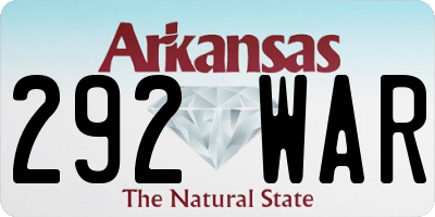 AR license plate 292WAR
