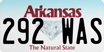 AR license plate 292WAS