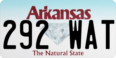 AR license plate 292WAT