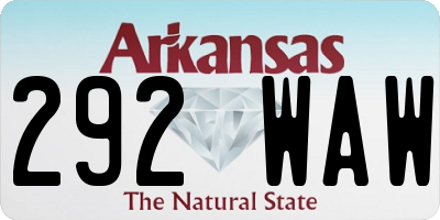 AR license plate 292WAW