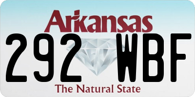 AR license plate 292WBF