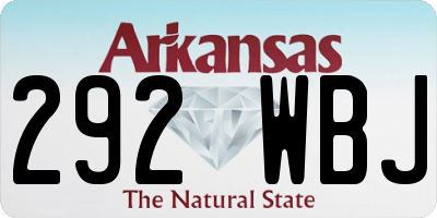 AR license plate 292WBJ
