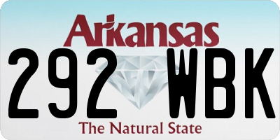 AR license plate 292WBK