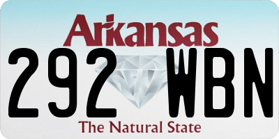 AR license plate 292WBN