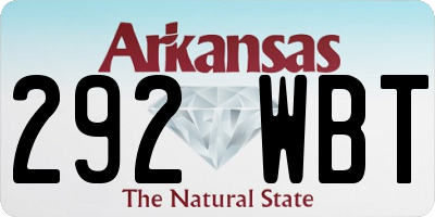 AR license plate 292WBT