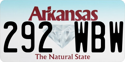 AR license plate 292WBW