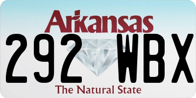 AR license plate 292WBX