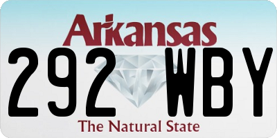 AR license plate 292WBY