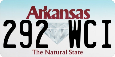 AR license plate 292WCI