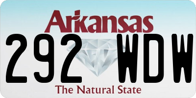 AR license plate 292WDW