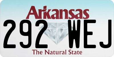 AR license plate 292WEJ