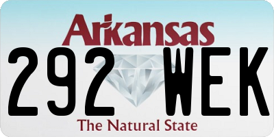 AR license plate 292WEK