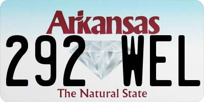 AR license plate 292WEL