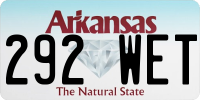 AR license plate 292WET