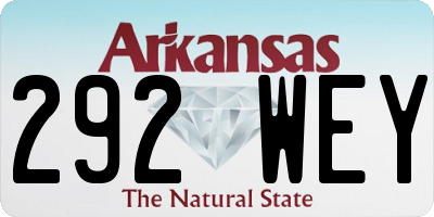 AR license plate 292WEY